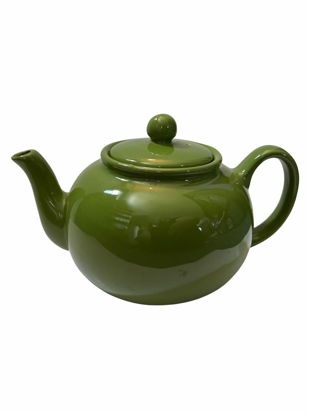 Retro Green 10” Ceramic Teapot with Lid